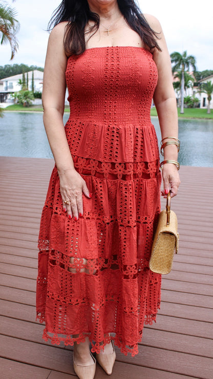 Barcelona Eyelet Dress